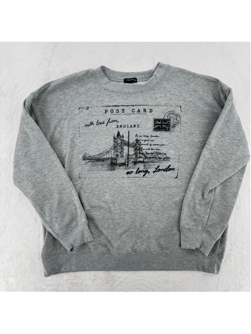 Taylor Swift Sweatshirt So Long London Postcard Gray Crewneck Originality Medium